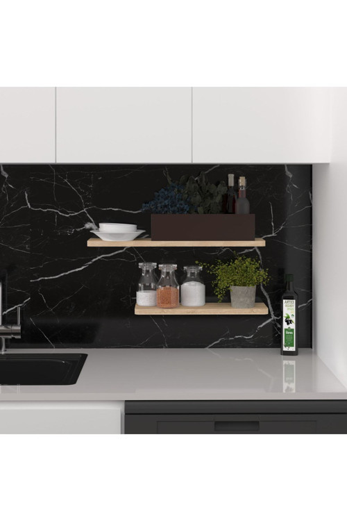 Modern 2'li Uçan Raf Çok Amaçlı Duvar Rafı Organizer %100 MDF Kitaplık Mutfak Banyo Rafı DRF01