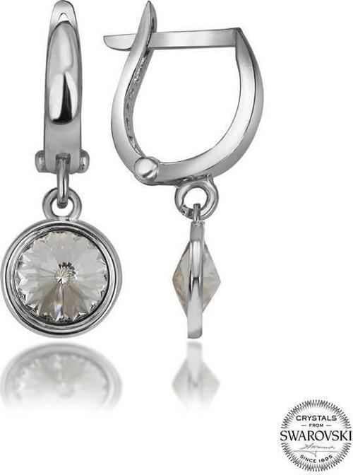 Swarovski Crystal Taşlı Gümüş Beyaz Sallantılı Kadın Küpe