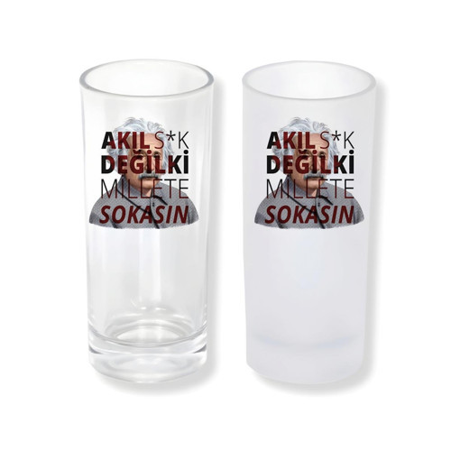 Komik Sözlü Buzlu ya da Buzsuz Seçenekleriyle Rakı Bardağı 0101
