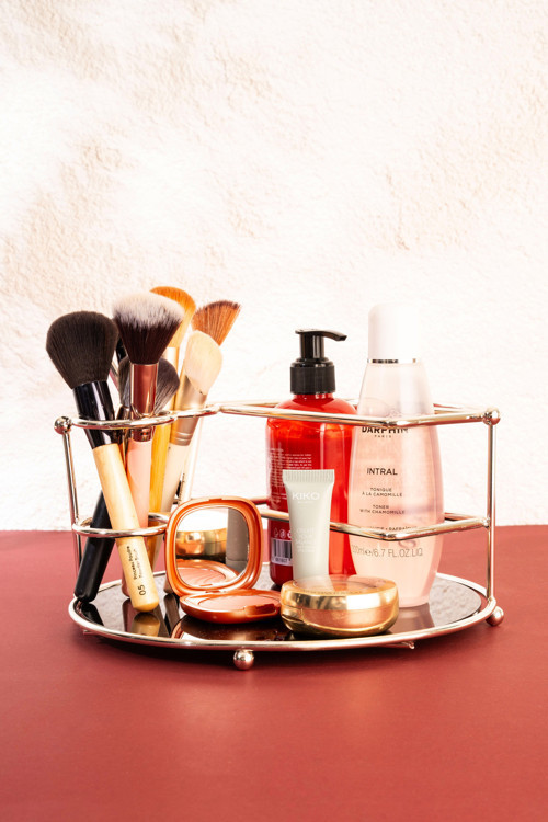 Makyaj Düzenleyici Organizer Banyo Organizer Düzenleyici Çok Amaçlı Takı Düzenleyici Gümüş Paslanmaz