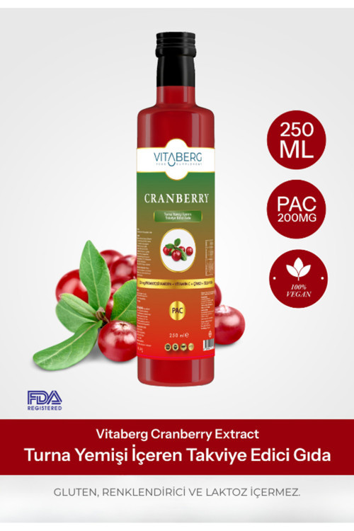 Cranberry Extract Sıvı Takviye | Vitamin C, Çinko, Selenyum İçeren Formül
