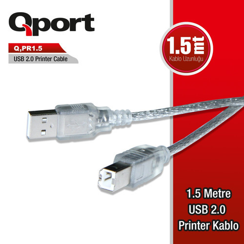Q-PR1.5 USB 2.0 1.5 METRE YAZICI KABLO