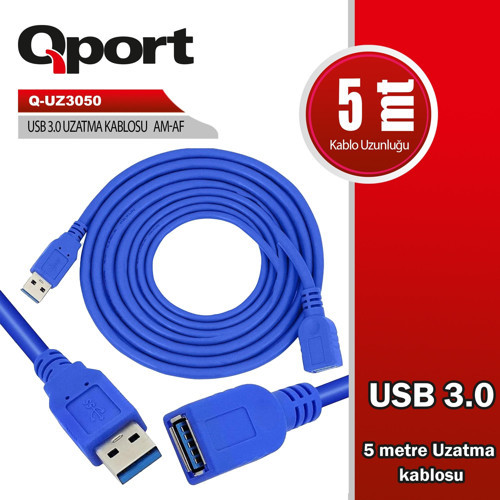 Q-UZ3050 USB3.0 5MT UZATMA KABLOSU