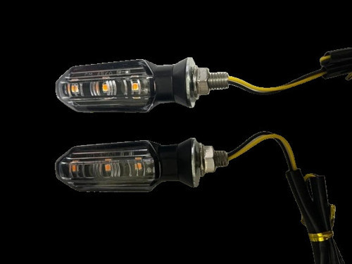 Motosiklet Sinyal Lamba Üniversal 12V Beyaz Cam Sarı Led 2'Li