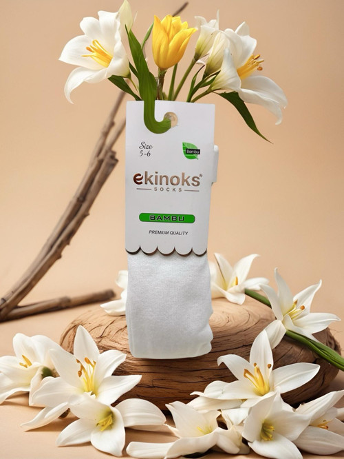 DÜZ RENK DİKİŞSİZ BAMBU UNISEX ÇOCUK KÜLOTLU ÇORAP - RYZEÇ021 - Ekru - 0 - 12 Ay Ekru