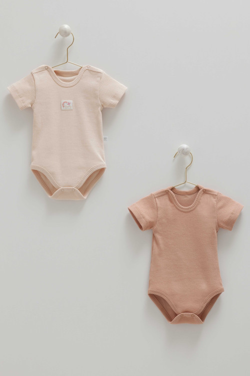 BASIC KAŞKORSE YARIM KOL BODY İKİLİ BAODY - Pudra - 56-62 CM Pudra