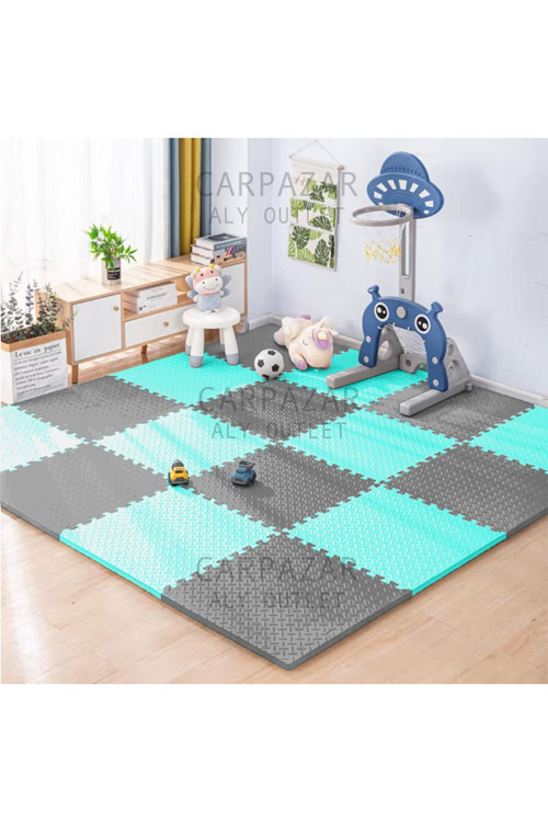 Tatami Eva Mat Çocuklar İçin Köpük Halı Matı Puzzle Geçmeli Oyun Spor Kaymaz Mat 16 Adet 50X50 13Mm
