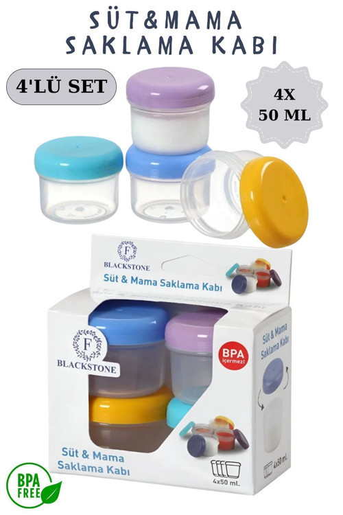 Espas Home Süt & Mama Mini Saklama Kabı 4'lü Set / Toz Mama Kabı