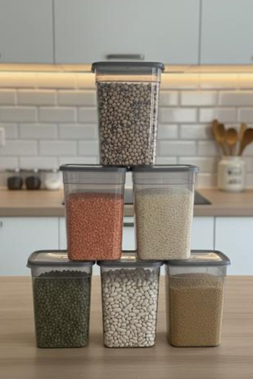 espashome Erzak Saklama Kabı 6 Adet / 2.2 Litre