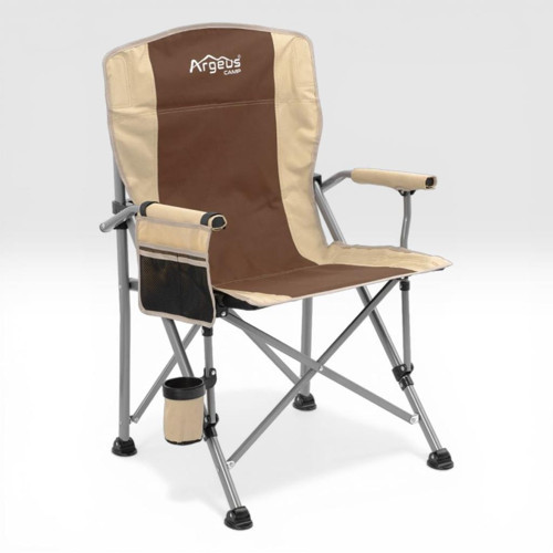 Katlanabilir Kamp Sandalyesi - Argeus Rustic - Kahve/Kum - 140KG Taşıma Kapasitesi