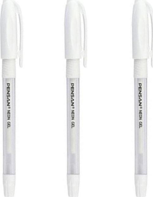 Jel Kalem Neon 1.0 Mm Beyaz 3 Adet