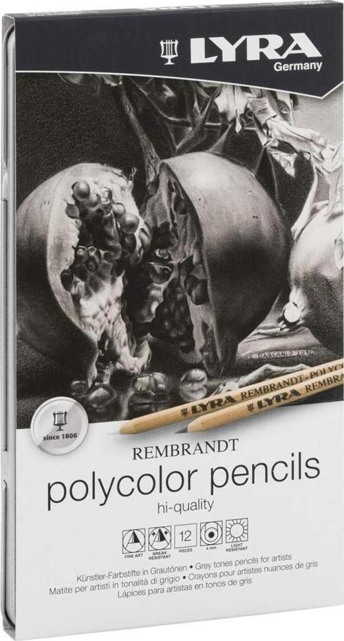 Rembrandt Polycolor Gri Tonlar Kuru Boya 12 Renk