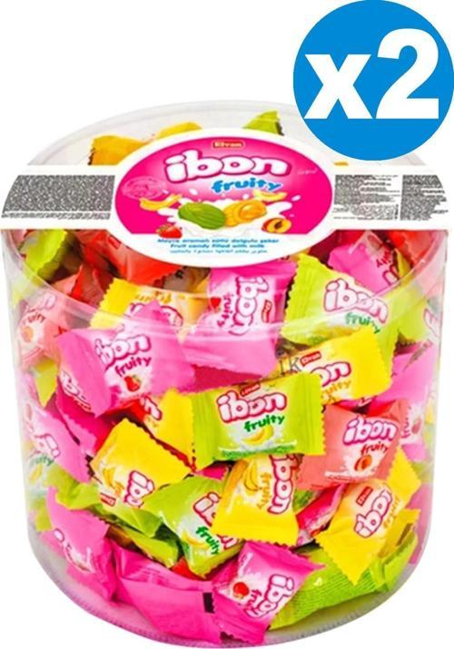 İbon Fruity Meyve Aromalı Sütlü Dolgulu Sert Şekerleme 1 kg x 2'li