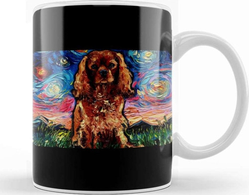 Ruby Cavalier King Charles Spaniel Night Kupa Bardak Porselen