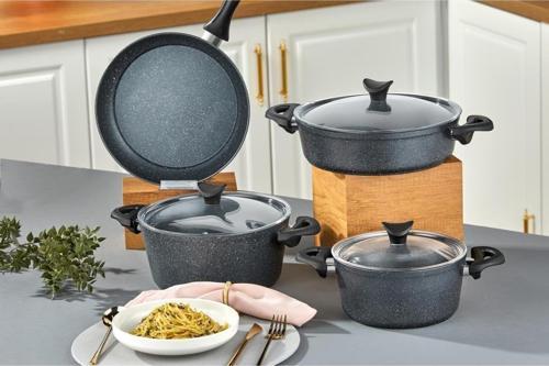 Master Cook 7 Parça Granit Tencere Seti Uzay Grisi TAC-4755