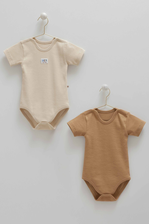 BASIC KAŞKORSE YARIM KOL İKİLİ ÇITÇITLI BODY - Bej - 74-80 CM Bej