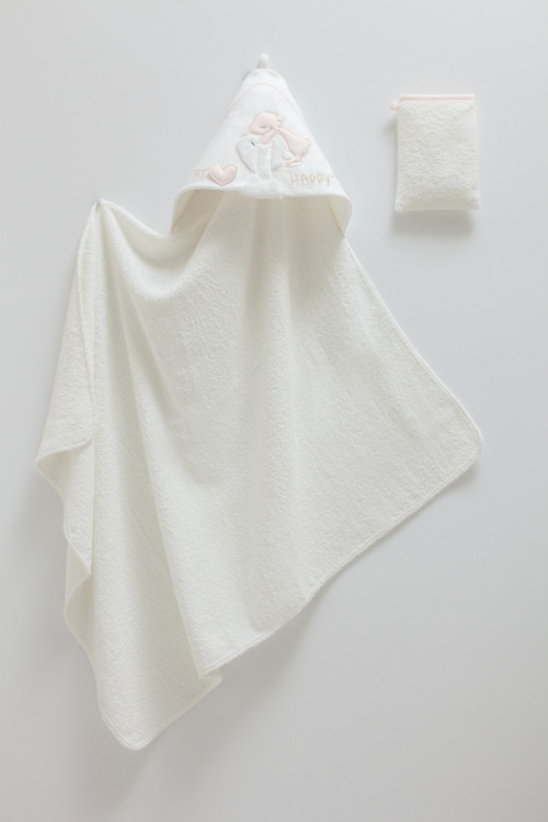 BASIC UNISEX BEBEK HAVLU SİLİCİ-82X90 CM - Pudra - 0 - 12 Ay Pudra