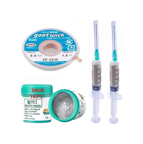 Bst Krem Lehim 183 C Noclean Sn63/Pb37 50G Lehim Toplama Cp-2515 Emme Teli 2,5Mm 4Lü Set