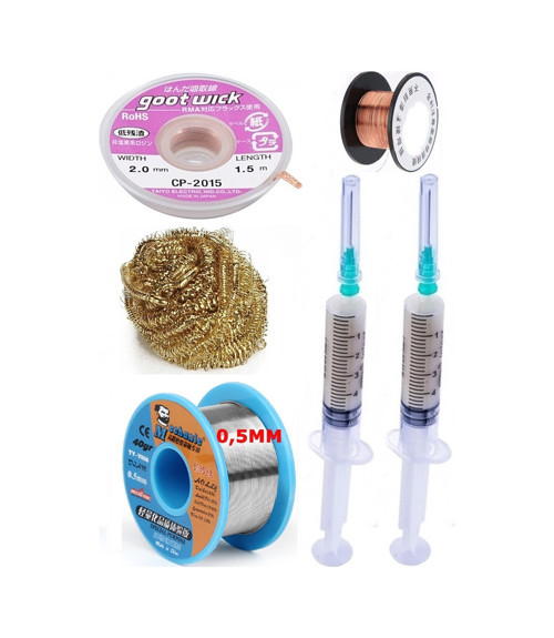 Mechanic/ Lehim 40G 0,5Mm Havya Ucu Temizleme Teli Lehim Toplama Cp-2015 Emme Teli 2,0Mm Lehimleme Set02