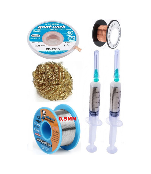 Mechanic/ Lehim 40G 0,5Mm Havya Ucu Temizleme Teli Lehim Toplama Cp-2515 Emme Teli 2,5Mm Lehimleme Set01