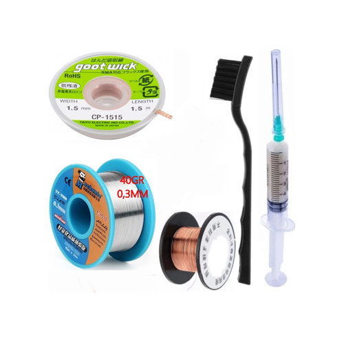 Mechanic Lehim Noclean Sn63/Pb37 40G 0,3Mm Lehim Toplama Cp-1515 Emme Teli 1,5Mm 5Li Set