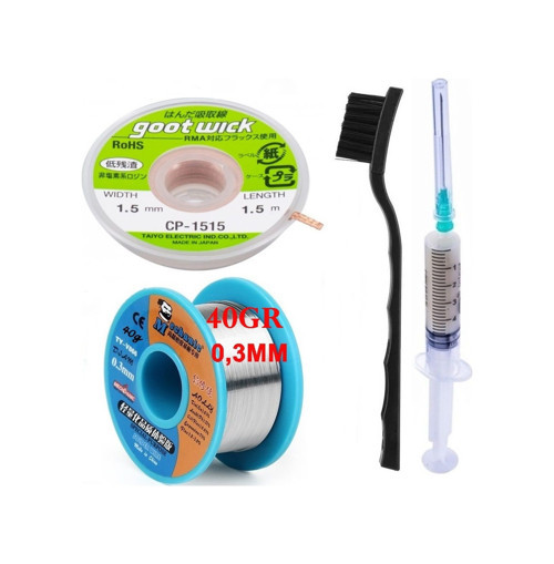 Mechanic Lehim Teli 40G 0,3Mm Lehim Toplama Cp1515 Emme Fitili 1,5Mm 4Lü Set X02
