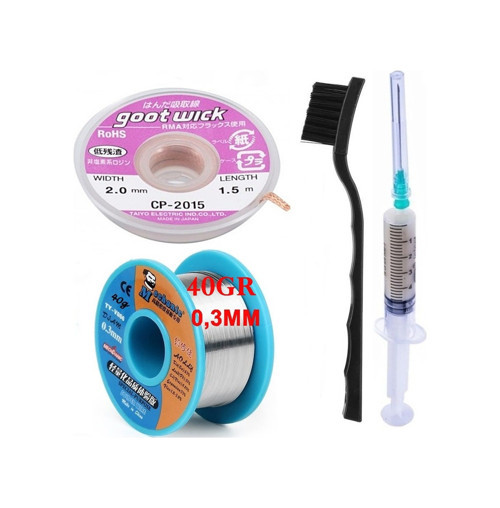 Mechanic Lehim Teli 40G 0,3Mm Lehim Toplama Cp2015 Emme Fitili 2,0Mm 4Lü Set X03