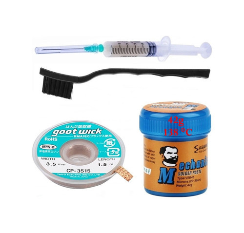 Solder Paste Krem Lehim Mechnic 138 C Noclean Sn42Bi58 42G Lehim Toplama Cp-3515 Emme Teli 3,5Mm