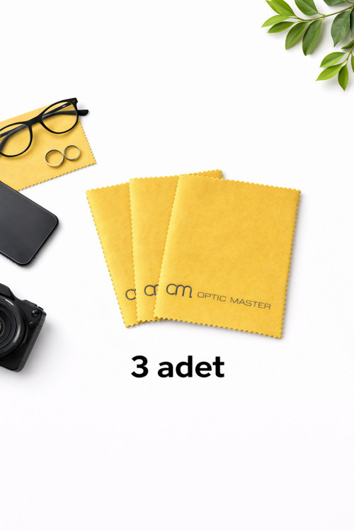 Gözlük Temizleme Bezi Microfiber Bez 15X18 Cm 3 Adet Sarı