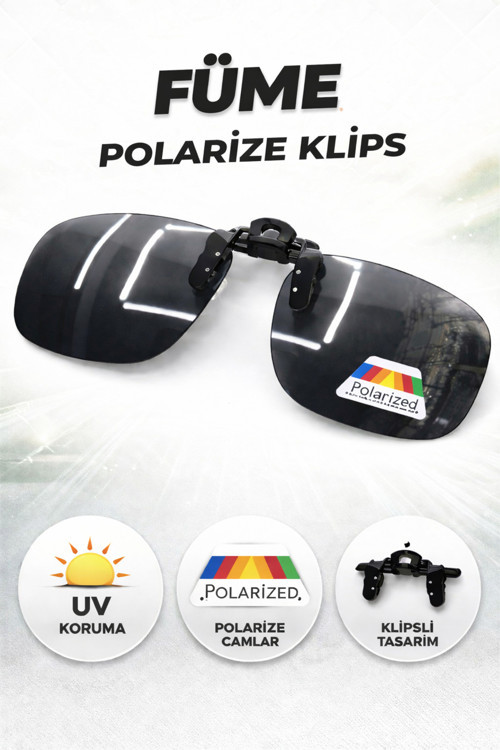 Gözlük Klipsi Polarize Füme Küçük Boy 39X60 Mm