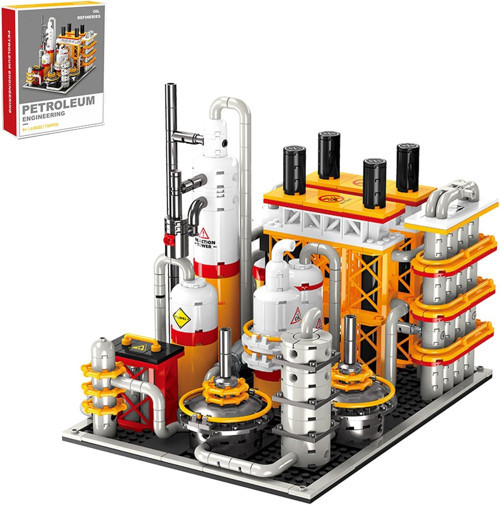 Gas Station Building JJ9222 734 Parça Modüler Kimyasal Tesis Yapı Seti