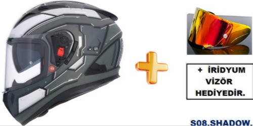 SHIRO 5094 S08 KASK FF-605 SHADOW TITAN MECHA L (GÖZLÜKLÜ)