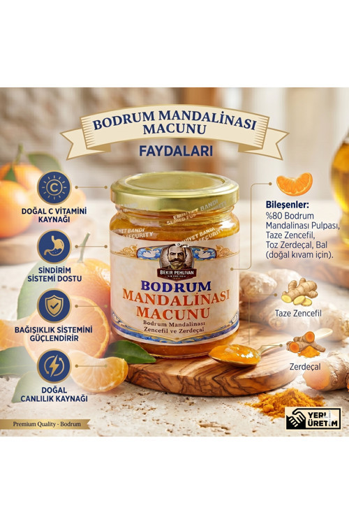 Bodrum Mandalinası Macunu 240 g – Zencefil & Zerdeçal İçerikli Geleneksel Doğal Macun