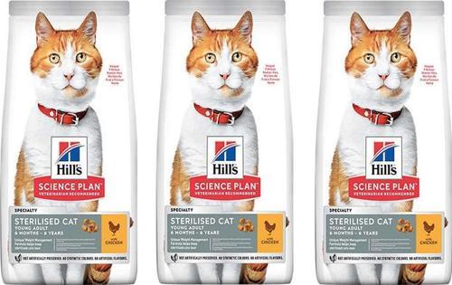 Hills Sterilised Kısırlaştırılmış Tavuklu Kedi Maması 1,5 Kg 3 Adet