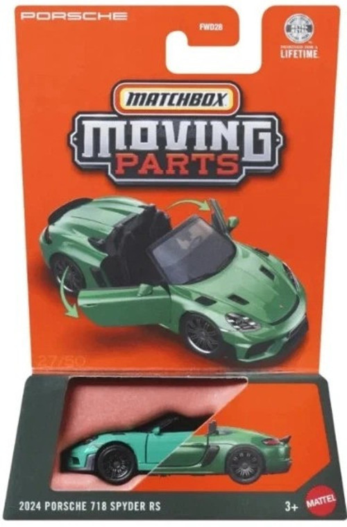Moving Parts 2024 Porsche 718 Spyder RS Açılır Kapı Detaylı 1:64 Model Araba