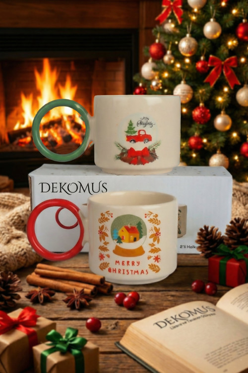 İLE ÖZEL KUTULU MUTLU YILLAR SERİSİ 2'Lİ KUPA SETİ "YENİ YIL MERRY CHRISTMAS "