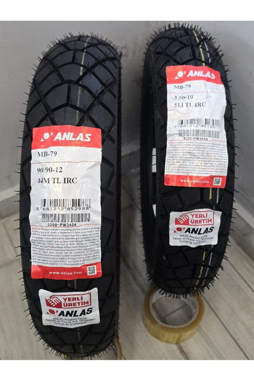 Irc Takım 90/90-12 Ve 3.50-10 Mb-79 Scooter Motorsiklet Lastiği Ön Arka Set (2 Ürün Farklı Ebattır)