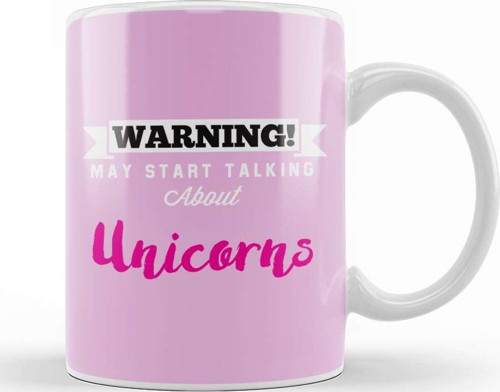 Warning May Start Talking About Unicorns Kupa Bardak Porselen
