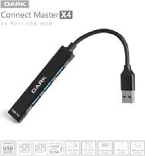 DK AC USB34A 4 Port USB HUB USA-A 1XUSB-A3.0 3XUSB-A2.0