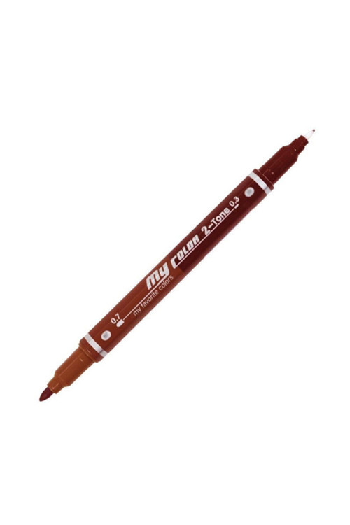 My Color 2Tone Çift Uçlu Keçeli Kalem Brown-Olive Brown 31/41