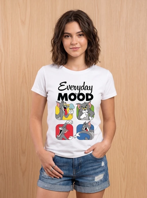 Tom ve Jerry Mood ütü ile uygulanabilen DTF tekstil baskı