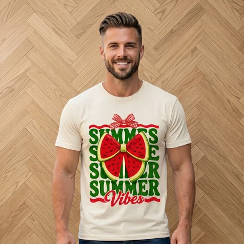 Summer Vibes ütü ile uygulanabilen DTF tekstil baskı