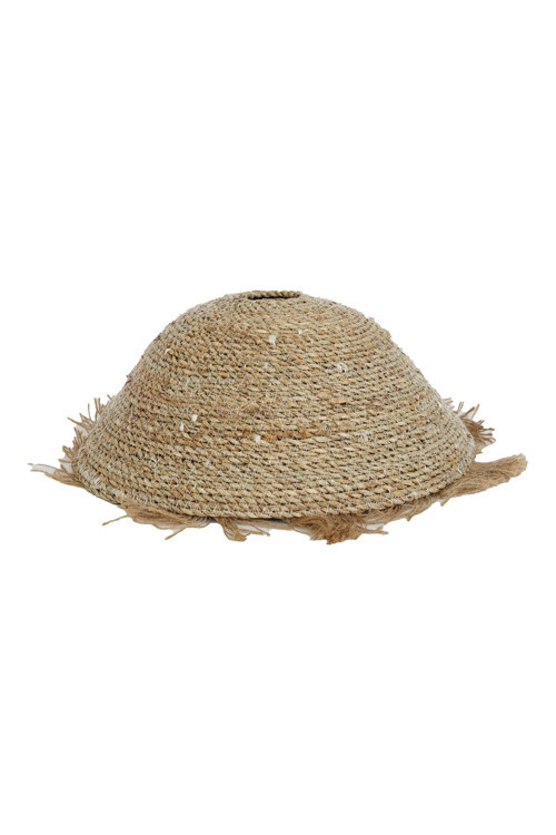 KANCAEV Aydınlatma Sarkıt Hasır Küçük Şapka, Püsküllü, Natürel, Çap:30cm. Yükseklik:13cm.