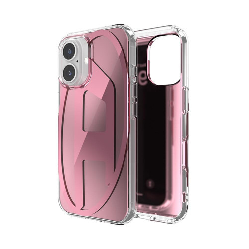 iPhone 16 Uyumlu Oval D Aynalı (Mirror) Kılıf - Pembe