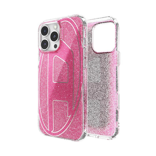 iPhone 16 Pro Max Uyumlu Oval D Simli Kılıf - Pembe
