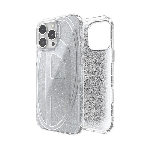 iPhone 16 Pro Max Uyumlu Oval D Simli Kılıf - Gümüş