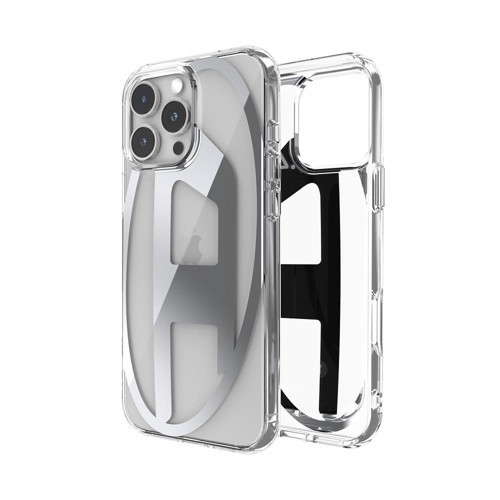 iPhone 16 Pro Max Uyumlu Oval D Mirror Şeffaf Kılıf - Şeffaf/Gümüş