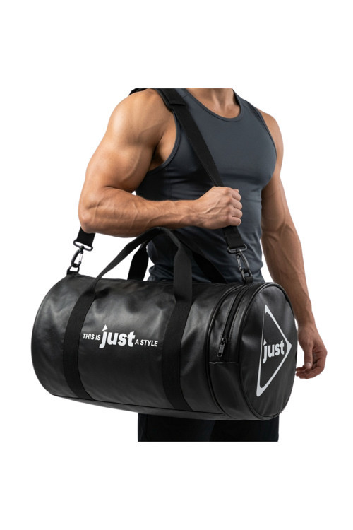 Just Leather Sport Fitness Bag Siyah Spor Çantası Omuz Askılı Küçük Boy
