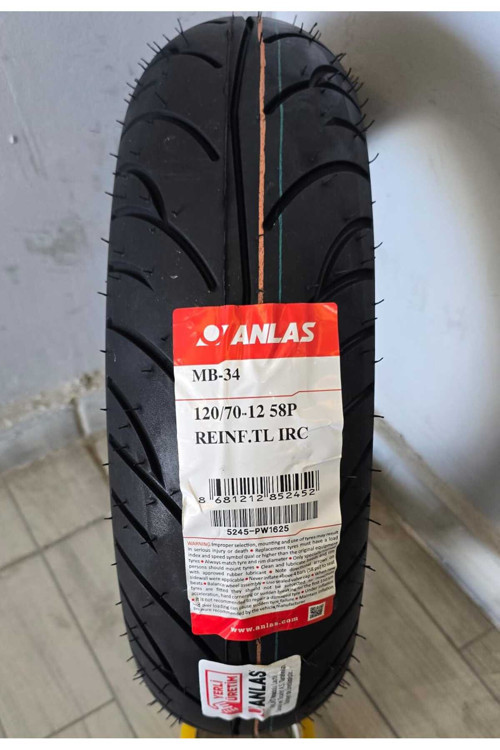 120/70-12 Mb-34 Tubeless Motorsiklet Lastiği 2025 Üretim Yeni Taze Ürün