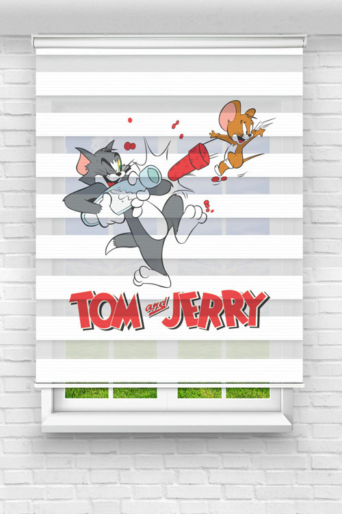 Tom Dijital Baskılı Zebra Perde-Cocuk Odası-Stor Perde